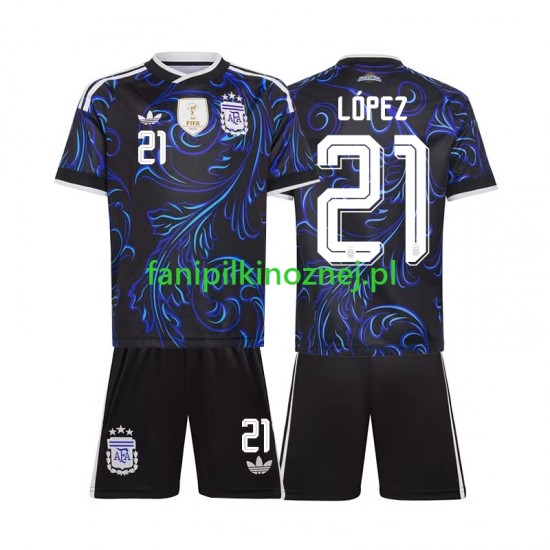 Koszulka Reprezentacji Argentyny Jose Manuel Lopez 21 Mistrzostwa Świata 2026 Wyjazdowa Krótkie Rękawy ,Dziecięca