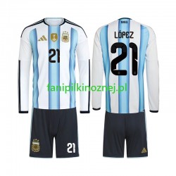 Koszulka Reprezentacji Argentyny Jose Manuel Lopez 21 Mistrzostwa Świata 2026 Domowa Długie Rękawy ,Dziecięca
