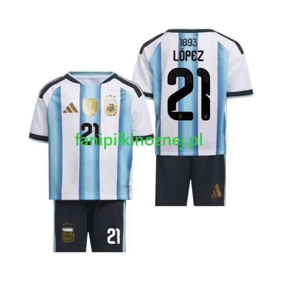 Koszulka Reprezentacji Argentyny Jose Manuel Lopez 21 Mistrzostwa Świata 2026 Domowa Krótkie Rękawy ,Dziecięca