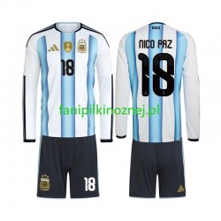 Koszulka Reprezentacji Argentyny Nico Paz 18 Mistrzostwa Świata 2026 Domowa Długie Rękawy ,Dziecięca Koszulka Reprezentacji Argentyny Nico Paz 18 Mistrzostwa Świata 2026 Domowa Długie Rękawy ,Dziecięca