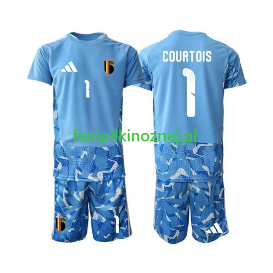 Koszulka Reprezentacji Belgii Thibaut Courtois 1 Bramkarska Mistrzostwa Świata 2026 Domowa Krótkie Rękawy ,Dziecięca
