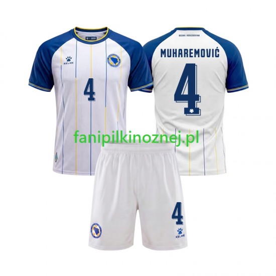 Koszulka Bosnia Herzegovina Tarik Muharemovic 4 Mistrzostwa Świata 2026 Wyjazdowa Krótkie Rękawy ,Dziecięca Koszulka Bosnia Herzegovina Tarik Muharemovic 4 Mistrzostwa Świata 2026 Wyjazdowa Krótkie Rękawy ,Dziecięca
