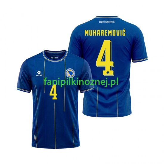 Koszulka Bosnia Herzegovina Tarik Muharemovic 4 Mistrzostwa Świata 2026 Domowa Krótkie Rękawy ,Męska Koszulka Bosnia Herzegovina Tarik Muharemovic 4 Mistrzostwa Świata 2026 Domowa Krótkie Rękawy ,Męska