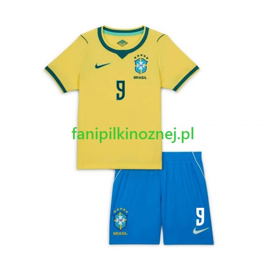 Koszulka Reprezentacji Brazylii Matheus Cunha 9 Chidlren Mistrzostwa Świata 2026 Domowa Krótkie Rękawy