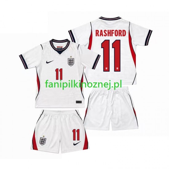 Koszulka Reprezentacji Anglii Marcus Rashford 11 Mistrzostwa Świata 2026 Domowa Krótkie Rękawy ,Dziecięca