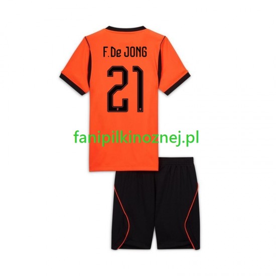 Koszulka Reprezentacji Holandii Frenkie de Jong 21 Mistrzostwa Świata 2026 Domowa Krótkie Rękawy ,Dziecięca