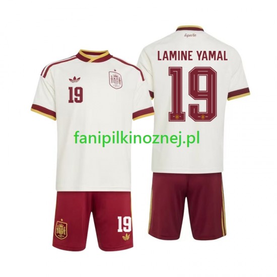 Koszulka Reprezentacji Hiszpanii Lamine Yamal 19 Mistrzostwa Świata 2026 Wyjazdowa Krótkie Rękawy ,Dziecięca