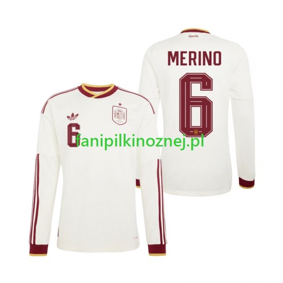 Koszulka Reprezentacji Hiszpanii Mikel Merino 6 Mistrzostwa Świata 2026 Wyjazdowa Długie Rękawy ,Męska
