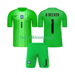Koszulka Reprezentacji Brazylii Alisson Becker 1 Bramkarska 2026 Domowa Krótkie Rękawy ,Dziecięca