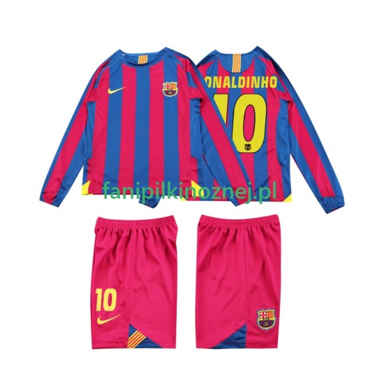 Koszulka FC Barcelona RONALDINHO 10 2005 Retro 2006 Domowa Długie Rękawy ,Dziecięca