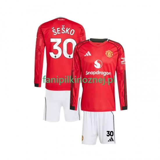 Koszulka Manchester United Benjamin Sesko 30 2025-2026 Domowa Długie Rękawy ,Dziecięca