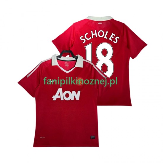 Koszulka Manchester United SCHOLES 18 Retro 2011 2010 Domowa Krótkie Rękawy ,Męska