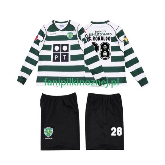Koszulka Sporting CP Cristiano Ronaldo 28 2001 2003 Retro Domowa Długie Rękawy ,Dziecięca