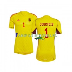 Koszulka Reprezentacji Belgii Courtois 1 Bramkarska Mistrzostwa Świata 2022 Wyjazdowa Krótkie Rękawy ,Męska