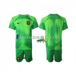 Koszulka Reprezentacji Holandii Bramkarska Mistrzostwa Świata 2022 Wyjazdowa Krótkie Rękawy ,Dziecięca