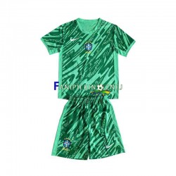 Koszulka Reprezentacji Brazylii Bramkarska 2024 Trzeci Krótkie Rękawy ,Dziecięca