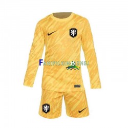 Koszulka Reprezentacji Holandii Bramkarska ME 2024 Wyjazdowa Długie Rękawy ,Dziecięca