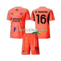Koszulka AC Milan Mike Maignan 16 Bramkarska 2024-2025 Czwarty Krótkie Rękawy ,Dziecięca