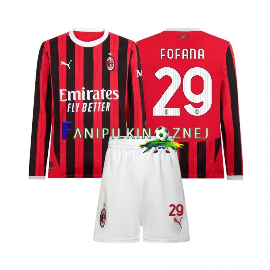 Koszulka AC Milan Youssouf Fofana 29 2024-2025 Domowa Długie Rękawy ,Dziecięca Koszulka AC Milan Youssouf Fofana 29 2024-2025 Domowa Długie Rękawy ,Dziecięca