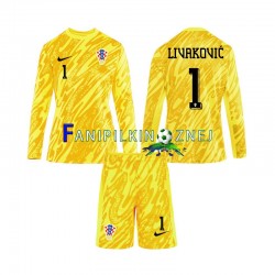 Koszulka Reprezentacji Chorwacji Livaković DOMINIK 1 Bramkarska ME 2024 Domowa Długie Rękawy ,Dziecięca