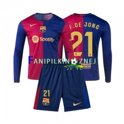 Koszulka FC Barcelona Frenkie de Jong 21 2024-2025 Domowa Długie Rękawy ,Dziecięca