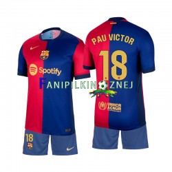 Koszulka FC Barcelona Pau Victor 18 2024-2025 Domowa Krótkie Rękawy ,Dziecięca