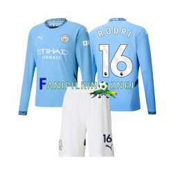 Koszulka Manchester City Rodri 16 2024-2025 Domowa Długie Rękawy ,Dziecięca