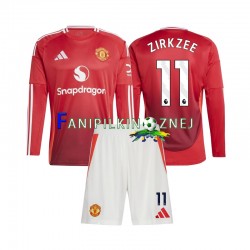 Koszulka Manchester United Joshua Zirkzee 11 2024-2025 Domowa Długie Rękawy ,Dziecięca