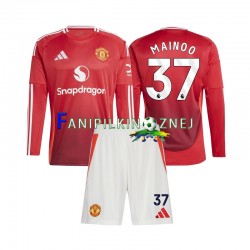 Koszulka Manchester United Kobbie Mainoo 37 2024-2025 Domowa Długie Rękawy ,Dziecięca