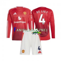 Koszulka Manchester United Matthijs de Ligt 4 2024-2025 Domowa Długie Rękawy ,Dziecięca