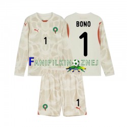 Koszulka Reprezentacji Maroka Yassine Bounou 1 Bramkarska 2024 Wyjazdowa Długie Rękawy ,Dziecięca