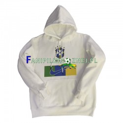 Reprezentacji Brazylii Biały Sweter z Kapturem 2022-2023 ,Męska