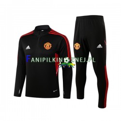 Manchester United Czarny Komplet Bluzy Treningowe 2022-2023