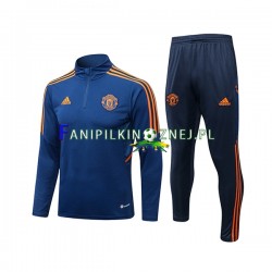Manchester United Niebieski Komplet Bluzy Treningowe 2022-2023 SKU001