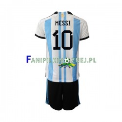 Koszulka Reprezentacji Argentyny Messi 10 Mistrzostwa Świata 2022 Domowa Krótkie Rękawy ,Dziecięca