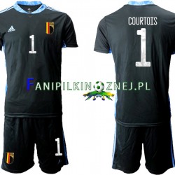 Koszulka Reprezentacji Belgii Thibaut Courtois 1 Euro 2020 Bramkarska Domowa Krótkie Rękawy ,Dziecięca