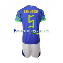 Koszulka Reprezentacji Brazylii Casemiro 5 Mistrzostwa Świata 2022 Wyjazdowa Krótkie Rękawy ,Dziecięca
