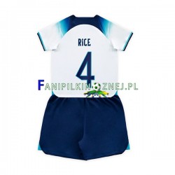 Koszulka Reprezentacji Anglii Rice 4 Mistrzostwa Świata 2022 Domowa Krótkie Rękawy ,Dziecięca