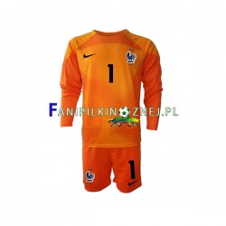 Koszulka Reprezentacji Francji Hugo Lloris 1 Bramkarska Mistrzostwa Świata 2022 Wyjazdowa Długie Rękawy ,Dziecięca