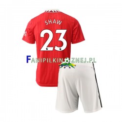 Koszulka Manchester United Luke Shaw 23 2022-2023 Domowa Krótkie Rękawy ,Dziecięca