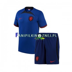 Koszulka Reprezentacji Holandii Mistrzostwa Świata 2022 Wyjazdowa Krótkie Rękawy ,Dziecięca