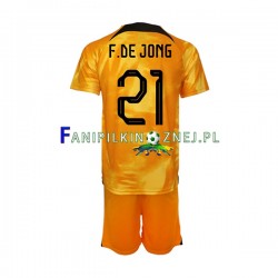 Koszulka Reprezentacji Holandii Frenkie de Jong 21 Mistrzostwa Świata 2022 Domowa Krótkie Rękawy ,Dziecięca