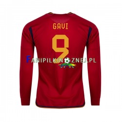 Koszulka Reprezentacji Hiszpanii Gavi 9 Mistrzostwa Świata 2022 Domowa Długie Rękawy ,Męska