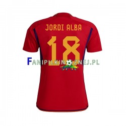 Koszulka Reprezentacji Hiszpanii JORDI ALBA 18 Mistrzostwa Świata 2022 Domowa Krótkie Rękawy ,Męska