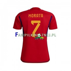 Koszulka Reprezentacji Hiszpanii MORATA 7 Mistrzostwa Świata 2022 Domowa Krótkie Rękawy ,Męska