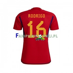 Koszulka Reprezentacji Hiszpanii RODRIGO 16 Mistrzostwa Świata 2022 Domowa Krótkie Rękawy ,Męska
