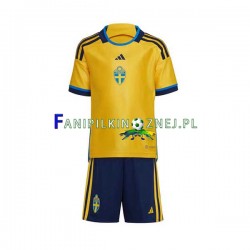 Koszulka Reprezentacji Szwecji 2022 Domowa Krótkie Rękawy ,Dziecięca